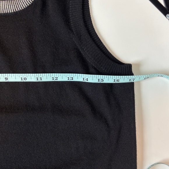 Jarbo Cashmere Black Sleeveless Sweater Top M L Like New - Picture 6 of 6